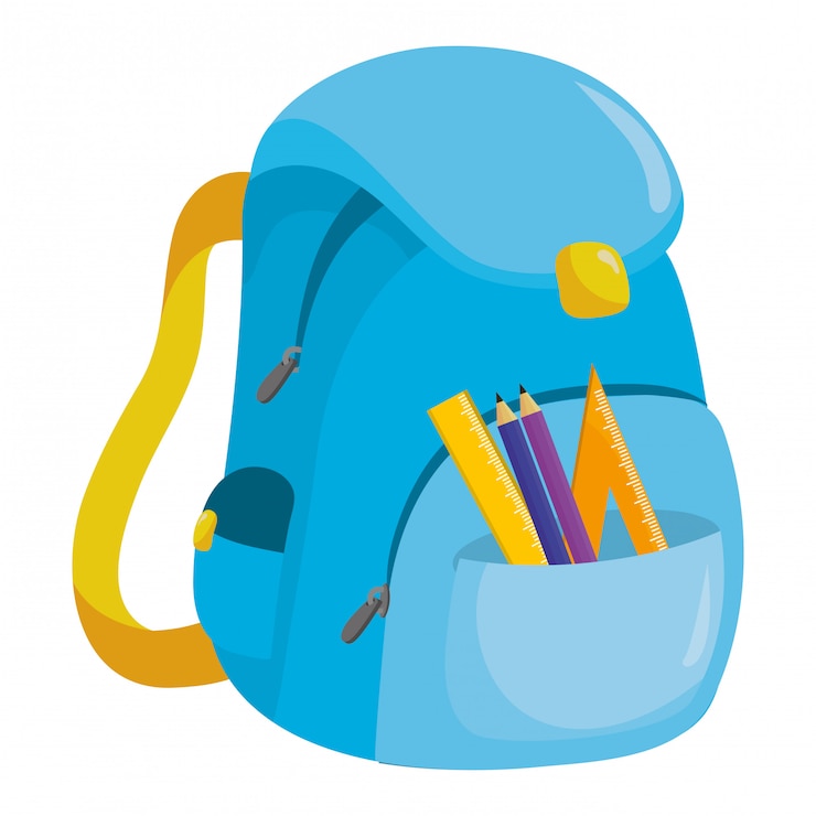 Vecteur caricature de sac à dos scolaire