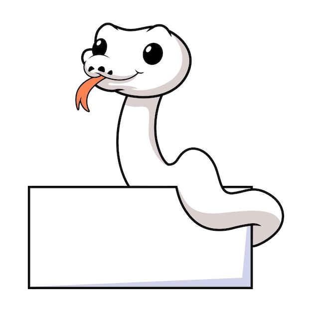 Caricature De Serpent Python Boule Leucistique Blanc Mignon Avec Signe Vierge