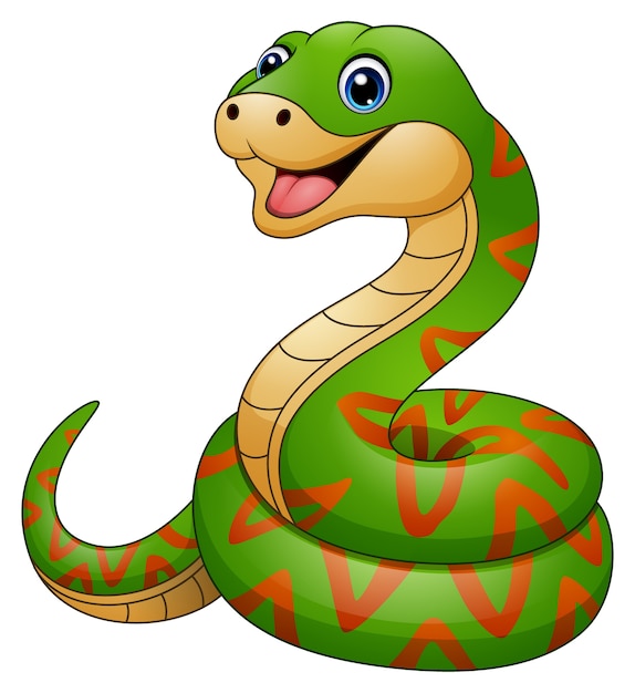 Caricature De Serpent Vert