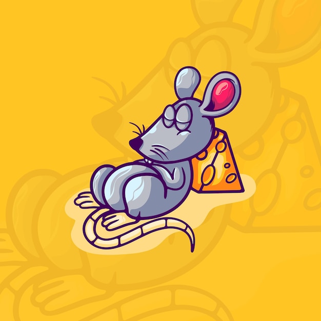 Caricature De Souris Et De Fromage