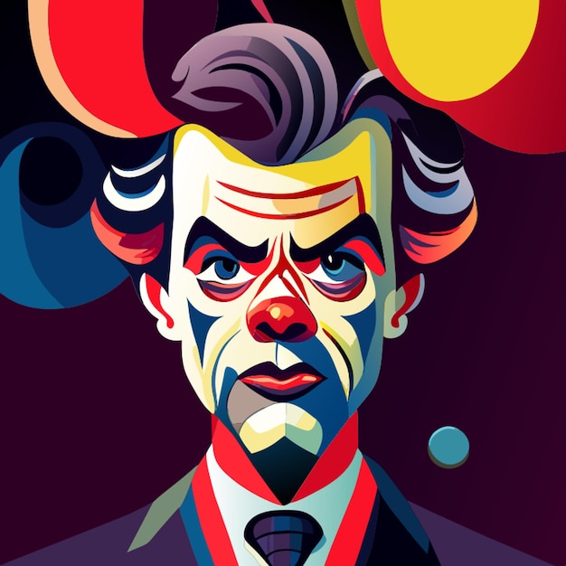 Vecteur caricature surréaliste clown homme d'affaires illustration vectorielle