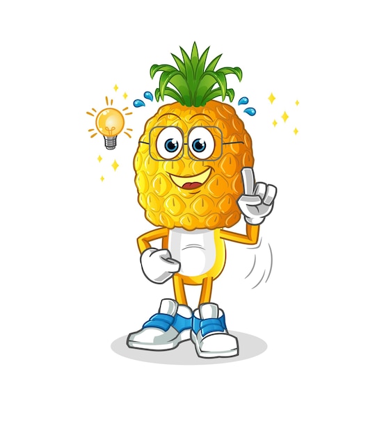 Caricature De Tête D'ananas A Un Vecteur De Mascotte Idée