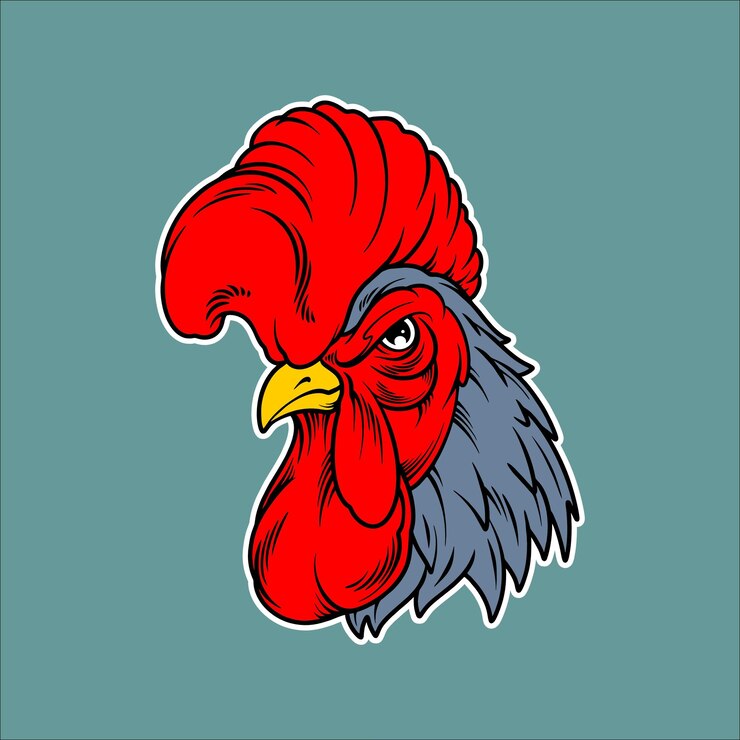 Vecteur caricature de tête de poulet