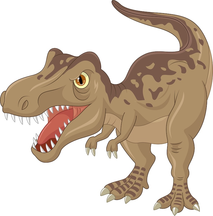 Vecteur caricature de tyrannosaure en colère