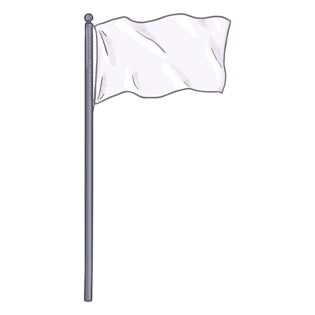 Vecteur caricature de vecteur agitant le drapeau blanc