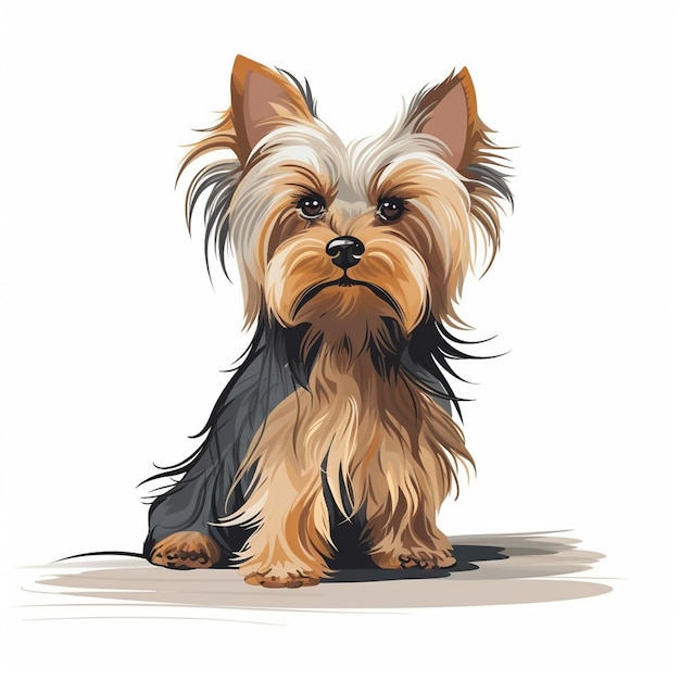 Vecteur caricature de vecteur de chien yorkshire terrier