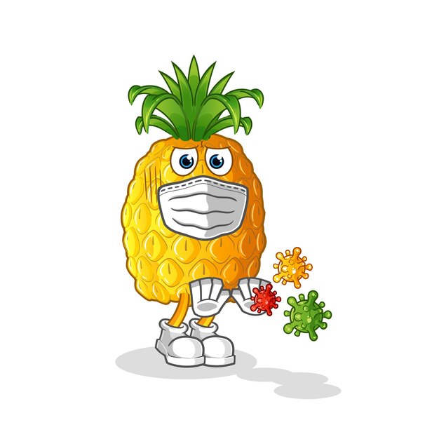 Caricature De Virus De Refus D'ananas