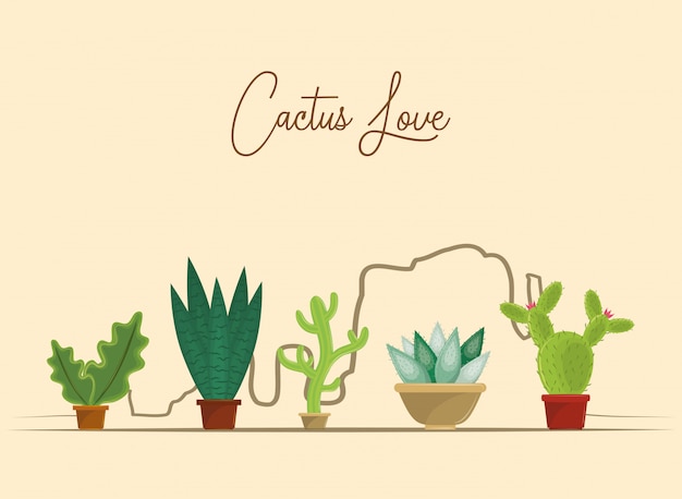 Caricatures D'amour De Cactus