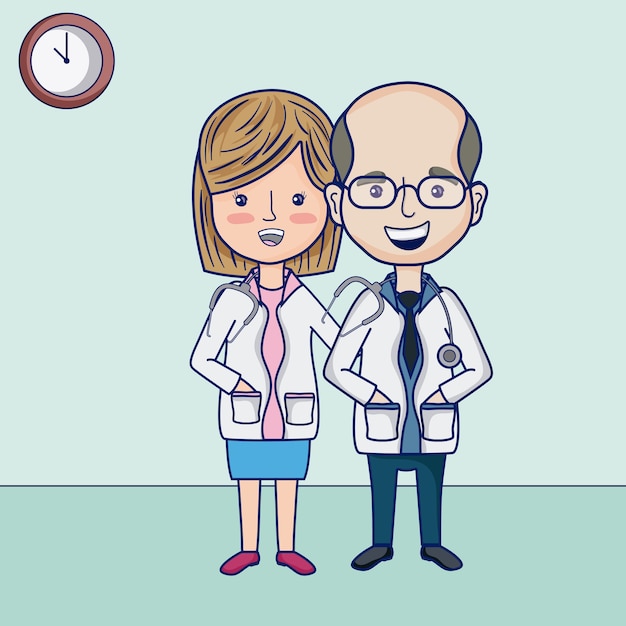 Caricatures de drôles de médecins à l'hôpital