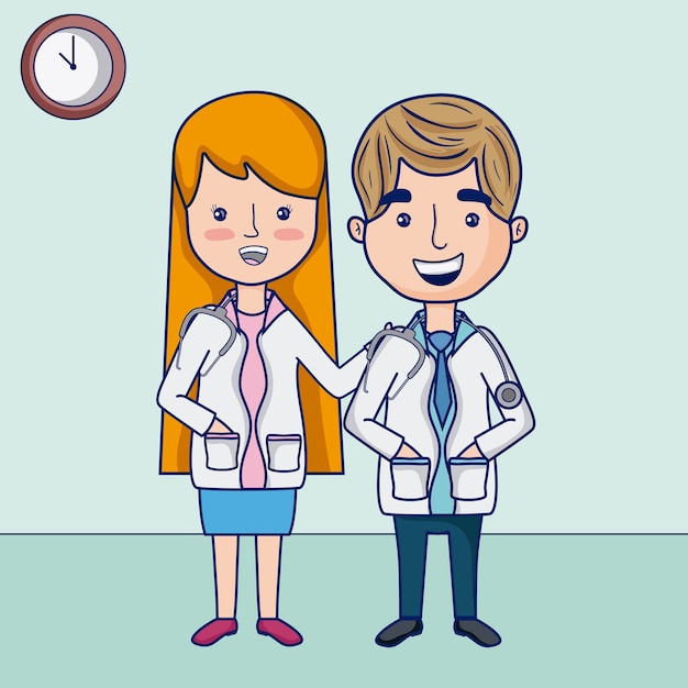 Caricatures de drôles de médecins à l'hôpital