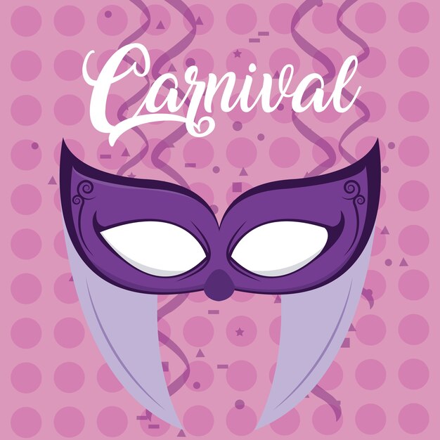 Vecteur carnaval avec masque et confeti