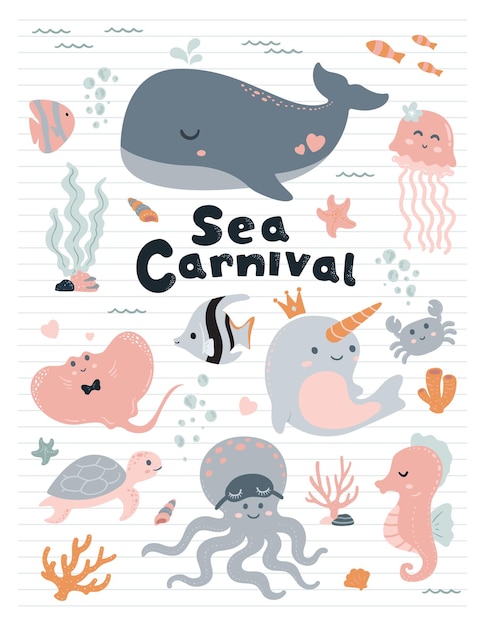 Carnaval De La Mer Pour Les Enfants Illustration