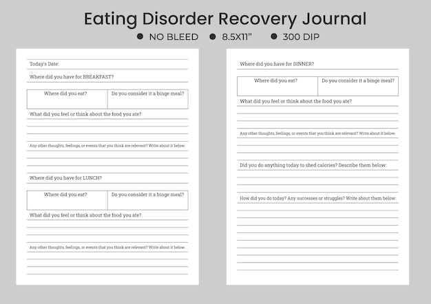 Carnet De Notes Journal Des Troubles (8,5 X 11), Livres Sur Les Troubles De L'alimentation, Planificateur Des Troubles De L'alimentation.