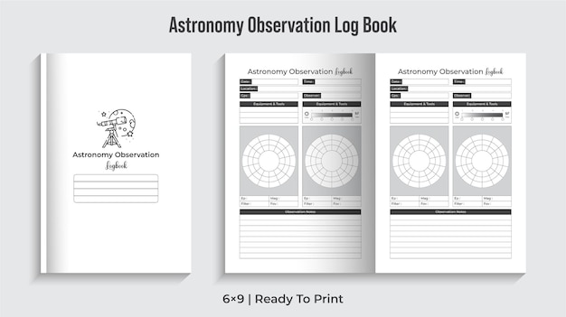 Vecteur carnet d'observation d'astronomie journal d'astrochimie vecteur premium
