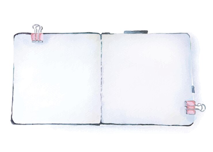 Vecteur carnet de peinture avec aquarellescroquis de bloc-notes ouvertcarnet de croquis pour dessin et livre photo