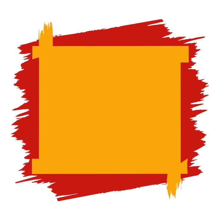 Vecteur un carré jaune avec une bordure rouge et un carré rouge avec un carré jaune dessus