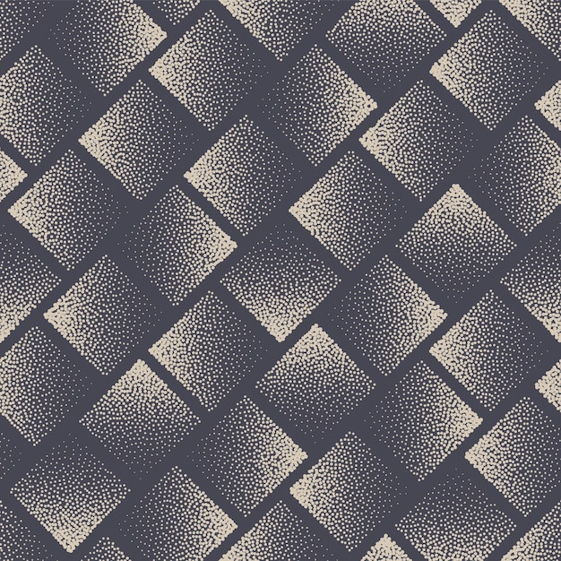 Carré Pointillé Seamless Pattern Géométrique Vector Abstract Background Dessiné À La Main Carrelage Esthétique Texture Pointillée