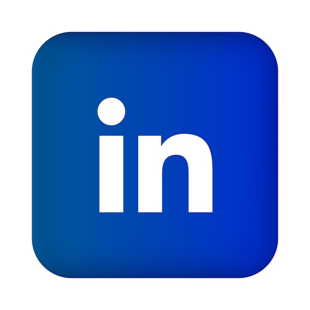 Carré réaliste avec logo LinkedIn