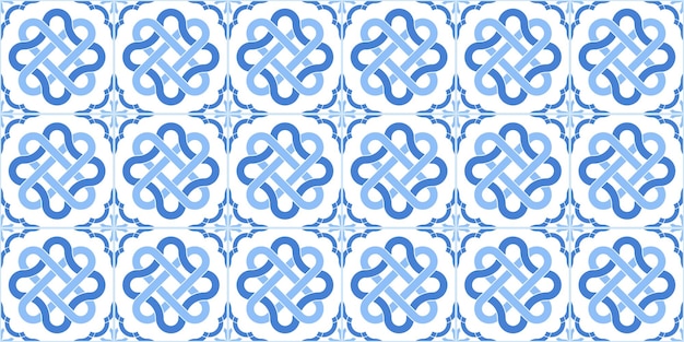 Carreau de céramique avec un motif abstrait dans les tons de vecteur bleu