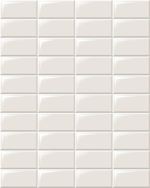 Carreaux blancs motif horizontal sans couture Briques blanches dans le métro ou la piscine Mur ou sol pour le métro