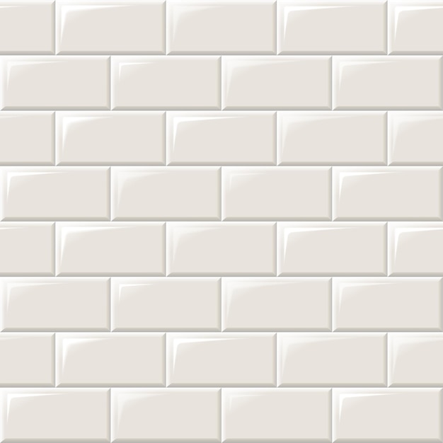 Carreaux blancs motif horizontal sans couture Briques blanches dans le métro ou la piscine Mur ou sol pour le métro