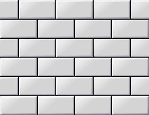 Vecteur carreaux blancs motif horizontal sans couture briques blanches dans le métro ou la piscine mur ou sol pour le métro