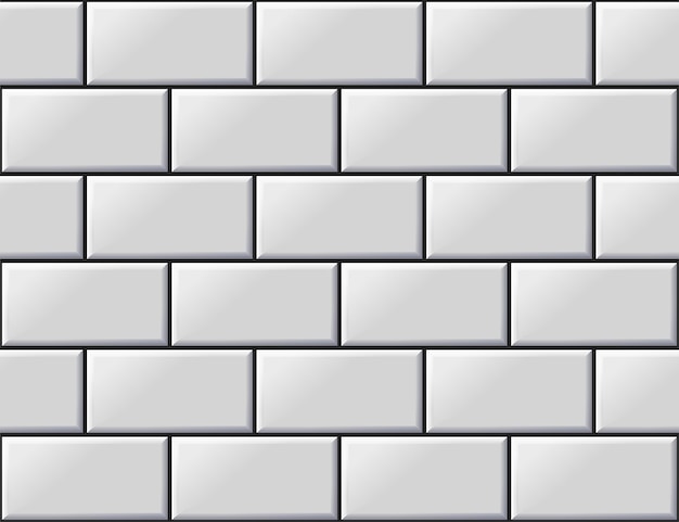 Carreaux blancs motif horizontal sans couture Briques blanches dans le métro ou la piscine Mur ou sol pour le métro