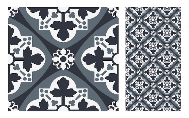 Carreaux Vintage Motifs Design Sans Couture Antique