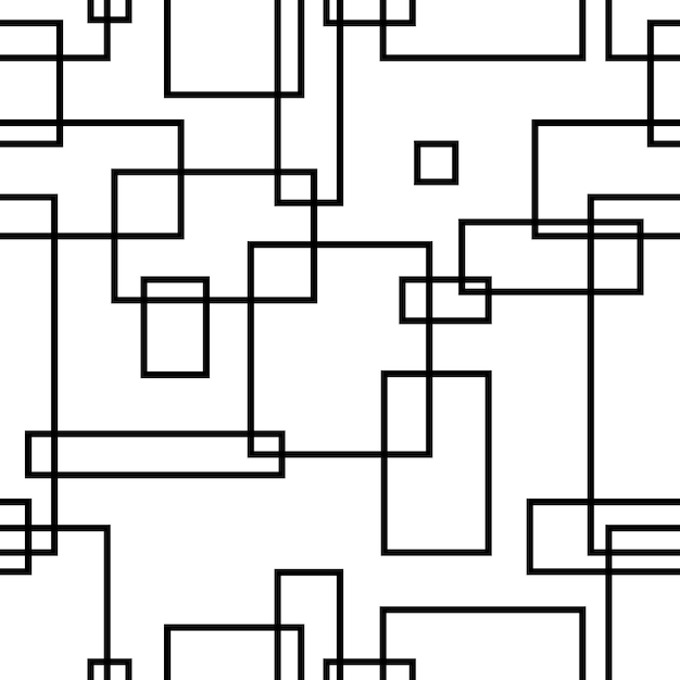 Carrés De Ligne Façonne Le Modèle Sans Couture Abstrait De Forme Rectangulaire