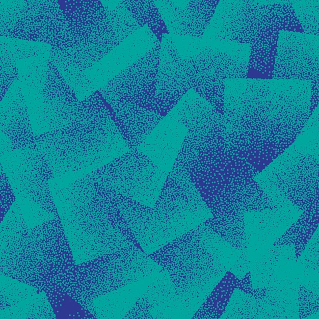 Carrés Pointillés Bleu Turquoise Transparente Motif Bizarre Abstrait. Papier peint répétitif à texture pointillée à carreaux dessinés à la main. Illustration d'art bizarre
