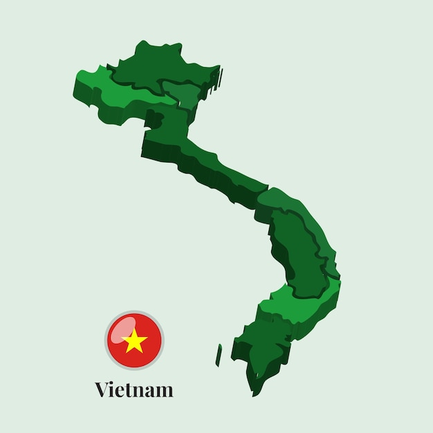 Carte 3D du Vietnam Vector Stock Photos Designs