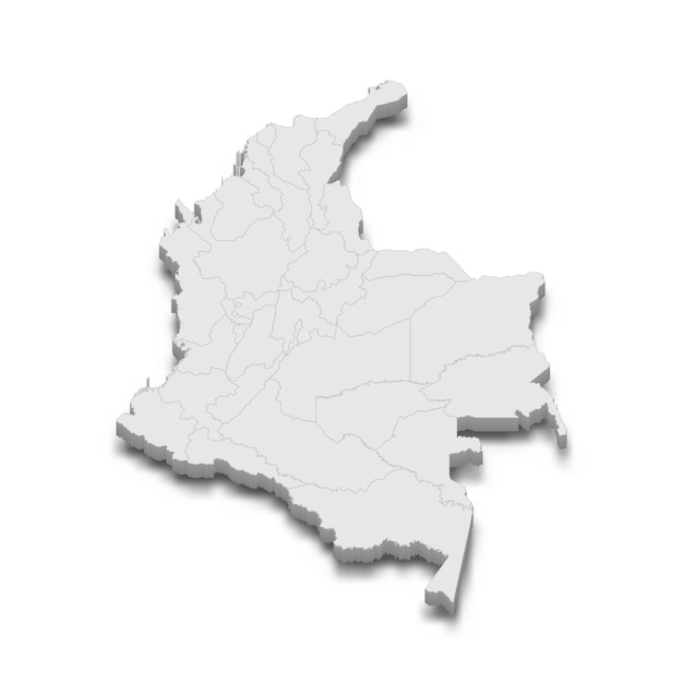 carte 3d avec des frontières de régions