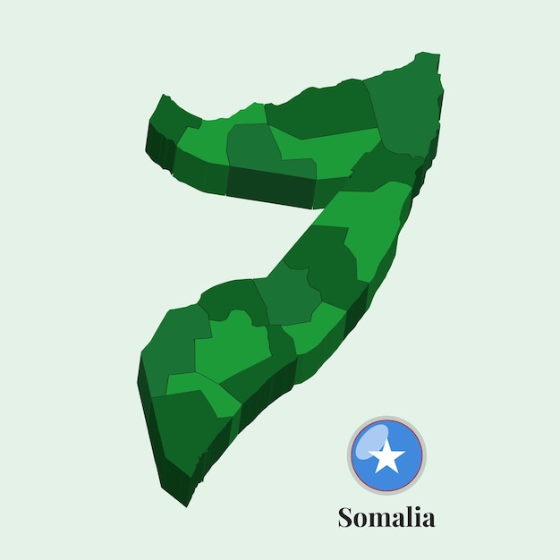 Carte 3d De La Somalie Vector Stock Photos Designs