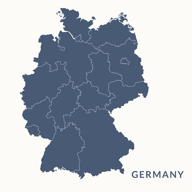Carte de l'ALLEMAGNE. ALLEMAGNE carte illustration vectorielle.