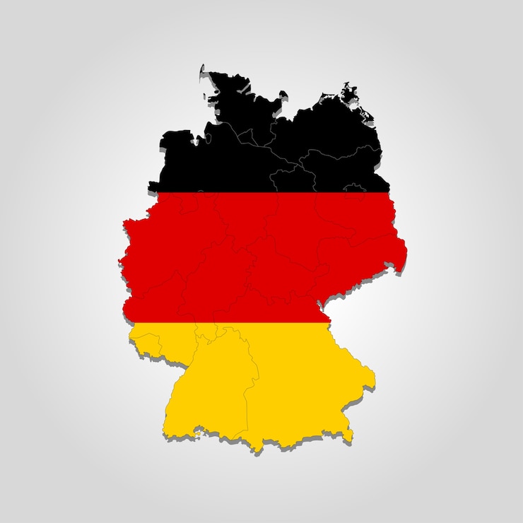 Vecteur carte de l'allemagne avec les limites de la ville