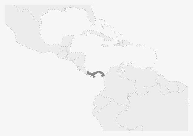Carte De L'amérique Avec La Carte Du Panama En Surbrillance