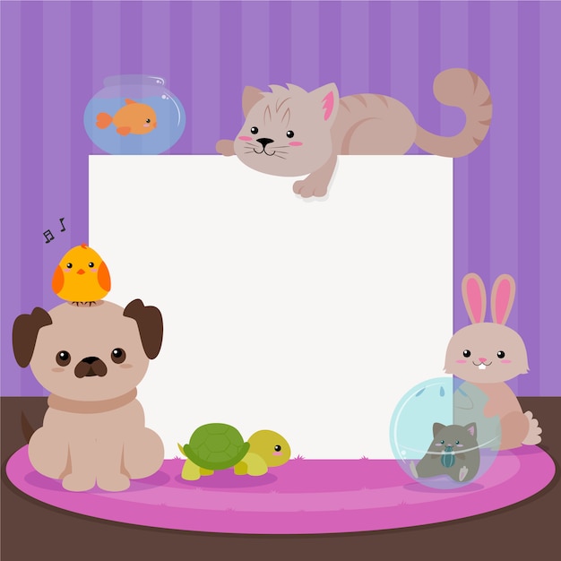 Carte D'animaux Mignons