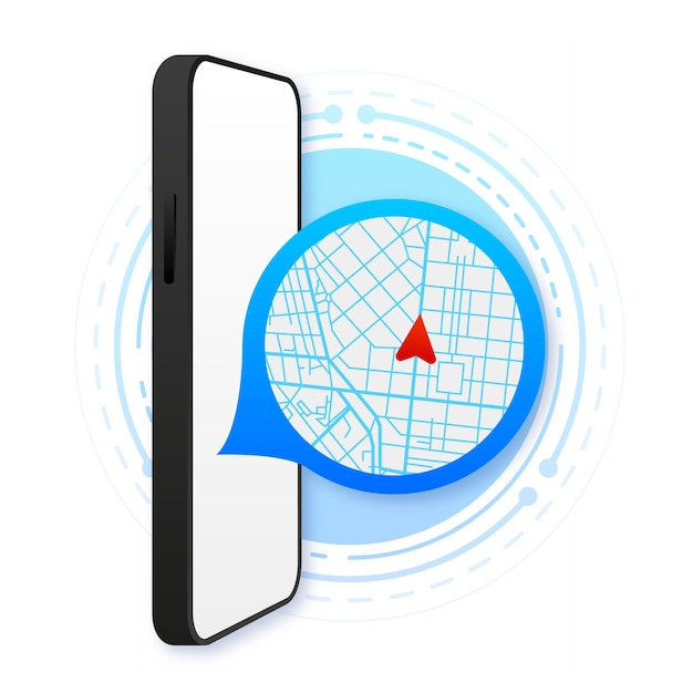 Carte Application de navigation GPS Application de carte mobile Smartphone App recherche navigation par carte Concept de suivi GPS Illustration vectorielle