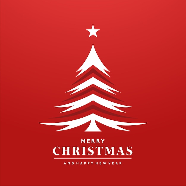 Carte D'arbre De Noël Dans Un Style De Ligne Minimal Pour Le Jour De
