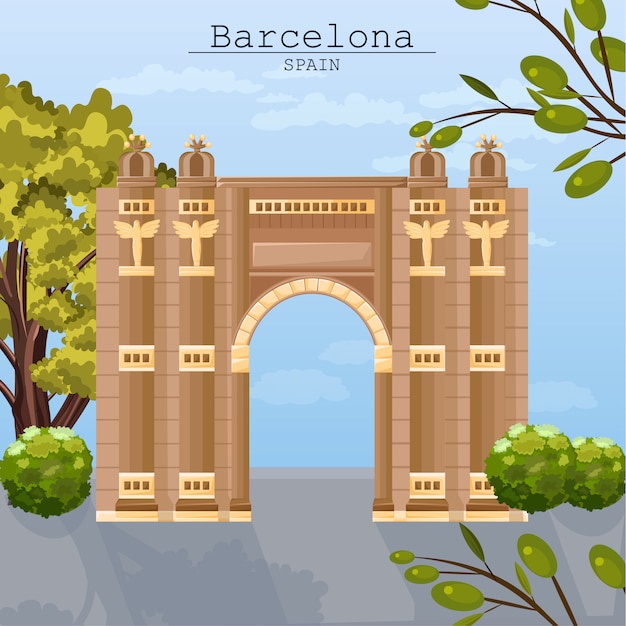 Carte D'architecture De La Ville De Barcelone