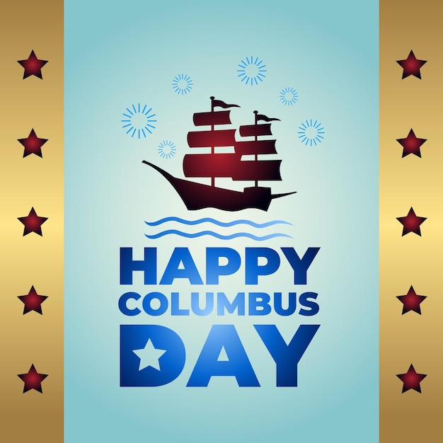 Carte ou arrière-plan Happy Columbus Day