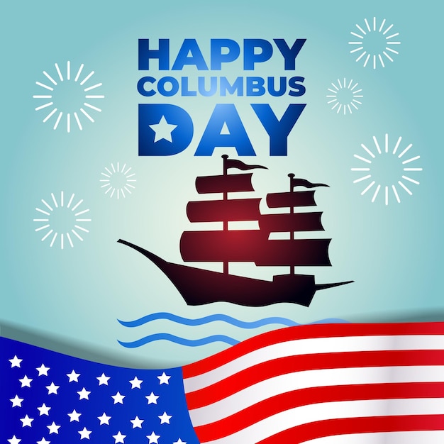 Carte Ou Arrière-plan Happy Columbus Day