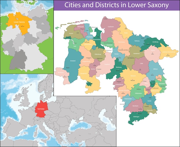 Vecteur carte de basse-saxe