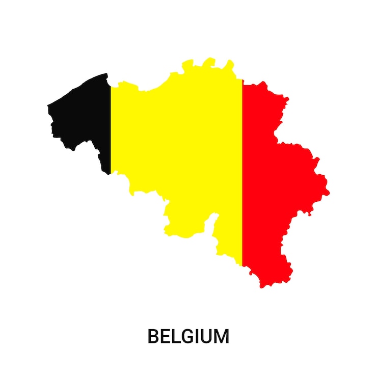 Vecteur carte de la belgique avec recouvrement de drapeau carte de l'allemagne carte du drapeau