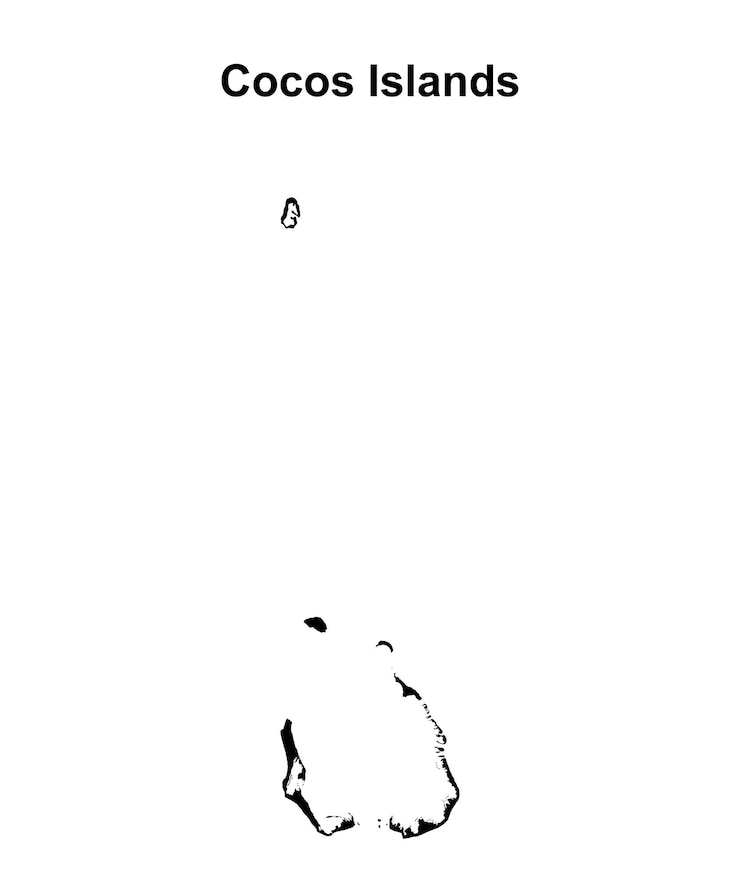 Vecteur carte en blanc des îles cocos