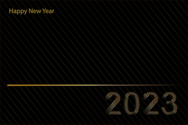 Carte de bonne année 2023 avec fond rayé noir