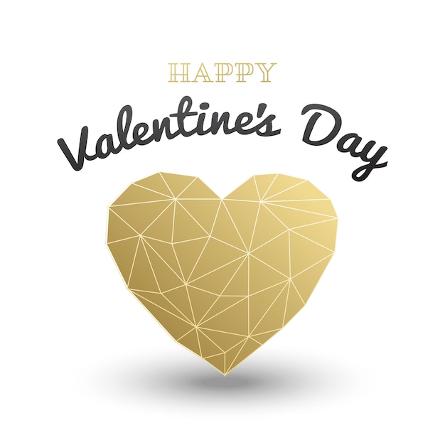 Carte De Bonne Saint Valentin, Coeur Polygonal