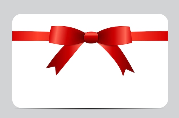 Carte-cadeau avec ruban rouge et noeud. illustration