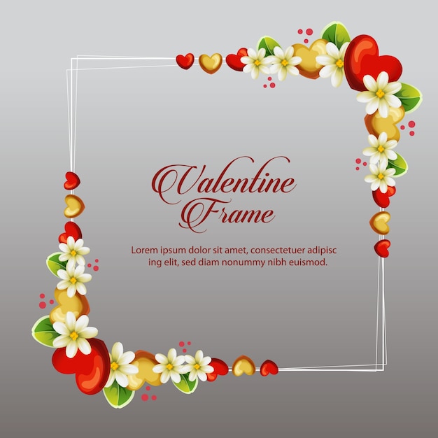 carte de cadre floral valentine