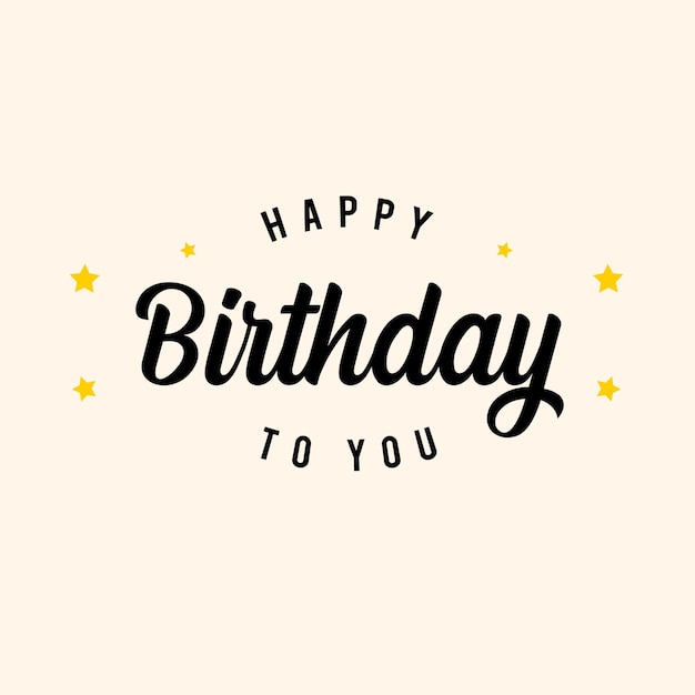 Carte avec calligraphie lettrage joyeux anniversaire